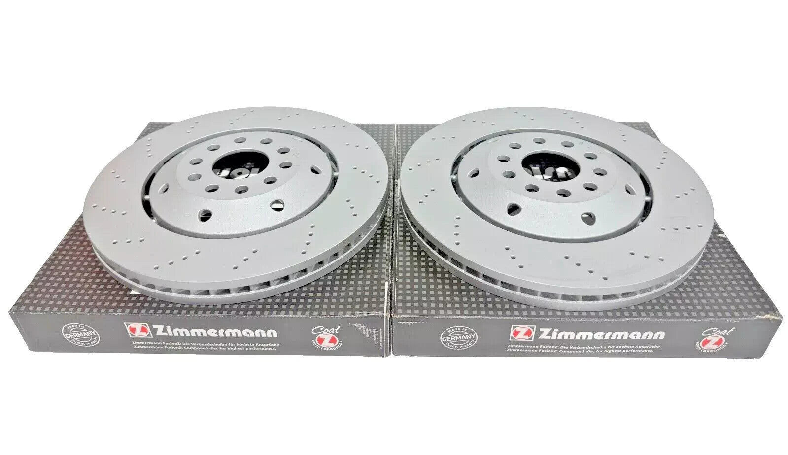 AUDI RS6 C5 2 FRONT BRAKE DISC DISCS 2002-05 GENUINE ZIMMERMAN DRILLED
