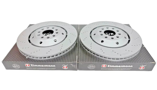 AUDI RS6 C5 2 FRONT BRAKE DISC DISCS 2002-05 GENUINE ZIMMERMAN DRILLED