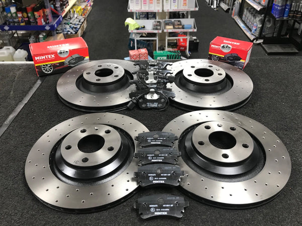 FOR AUDI A6 C6 4F 3.0TDI QUATTRO SLINE BRAKE DISC CROSS DRILLED FRONT REAR
