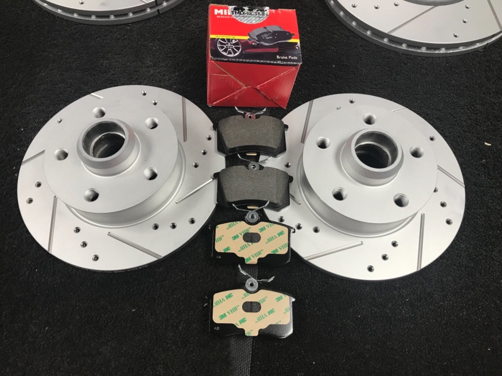 FOR VW GOLF MK3 GTI VR6 BRAKE DISC FRONT REAR CROSS DRILLED GROOVED BRAKE DISCS