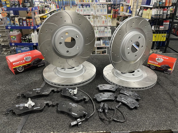 A7 TDI QUATTRO S LINE (MK1 (4G)) SE DRILLED GROOVED BRAKE DISCS PADS FRONT REAR