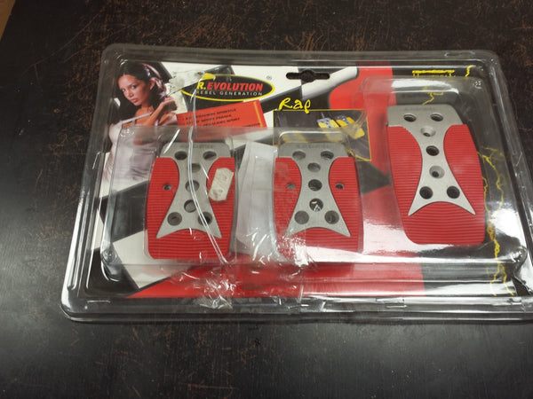 3 PCS RACING STYLE UNIVERSAL FIT RED CAR PEDAL COVER PROTECTION ACCESSORY