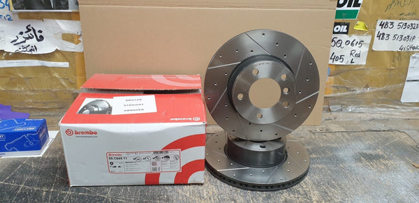 BMW E81 E82 E87 E90 E91 E92 E93  FRONT BRAKE DISCS DRILLED GROOVED BREMBO 300MM 