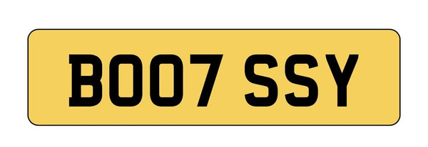 BOOTSY B007 SSY NUMBER PLATE CAR REG PRIVATE REGISTRATION