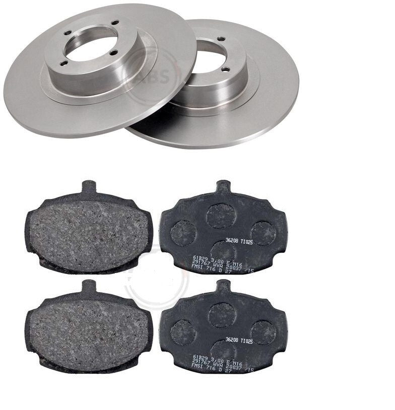 FOR MGB MGB-GT 1962-1980 2 FRONT BRAKE  BRAKE DISCS AND BRAKE PADS