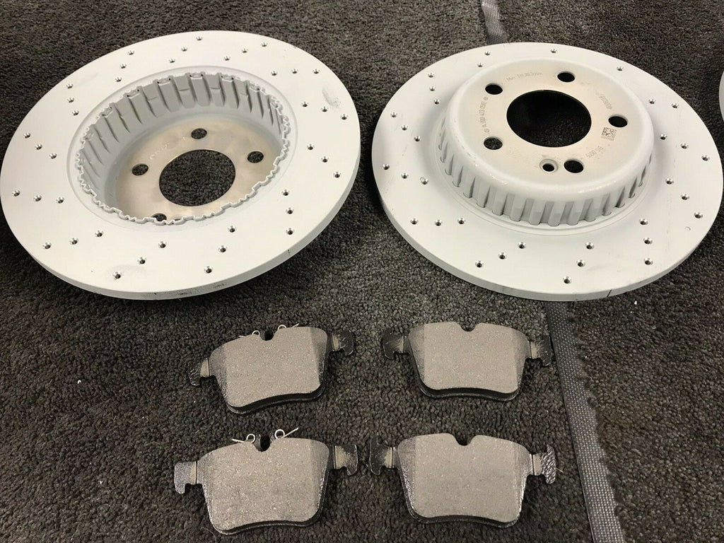 FOR MERCEDES C220d BlueTEC W205 BRAKE DISC CROSS DRILLED BRAKE PAD FRONT REAR