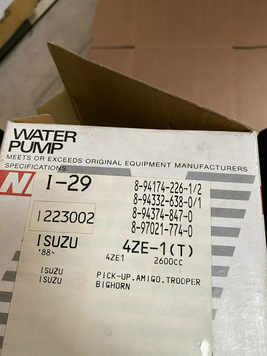 1 X WATER PUMP FOR ISUZU TROOPER 2.6 4ZE-1T 4ZE 1T PICKUP BIG HORN AMIGO TROOPER