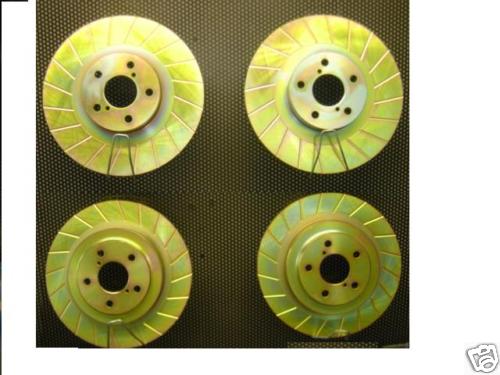 FOR IMPREZA WRX TURBO 01> FRONT REAR GROOVED BRAKE DISCS
