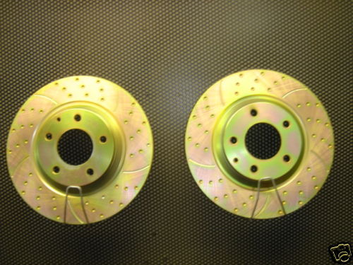 FOR MAZDA RX8 REAR GROOVED DIMPLED BRAKE DISCS 302MM ZINC COATED