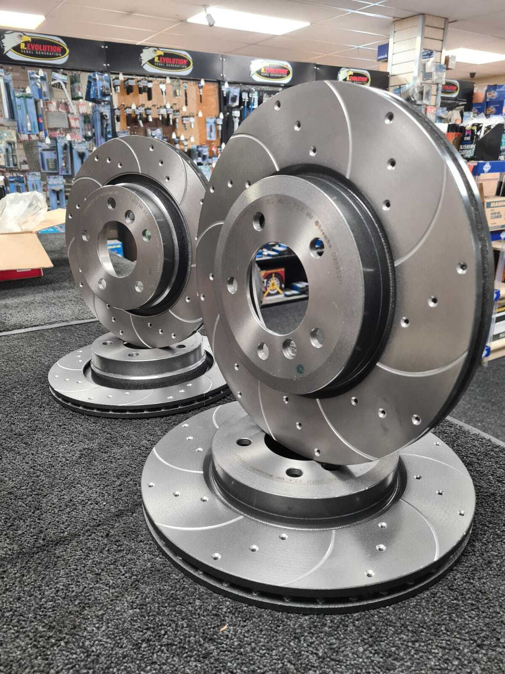 FOR BMW 330D 330Ci BRAKE DISC BREMBO DRILLED + GROOVED BRAKE DISCS FRONT REAR 
