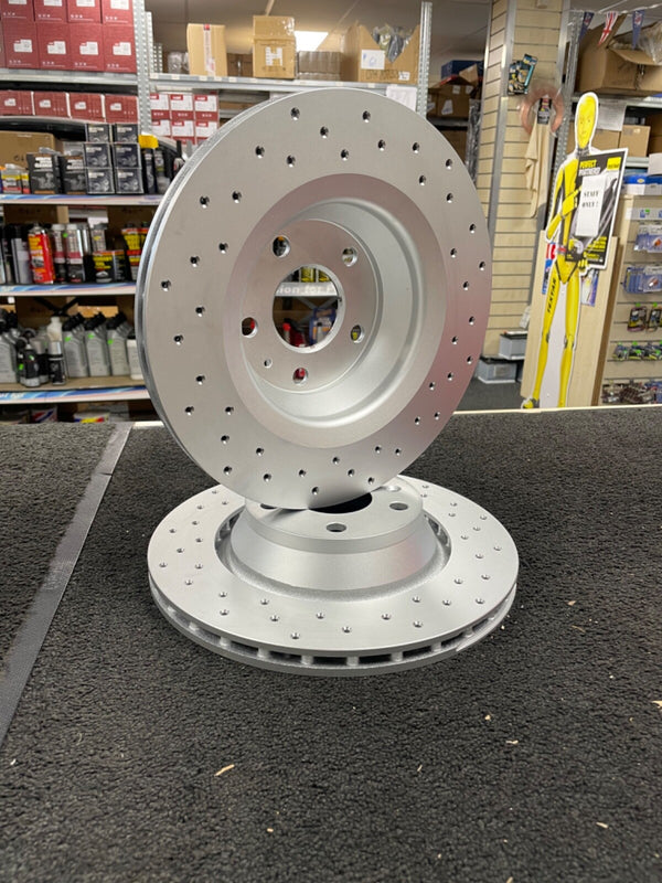 FOR AUDI TTRS QUATTRO 2.5 TTRS REAR CROSS DRILLED BRAKE DISC  8J0 615 601 A