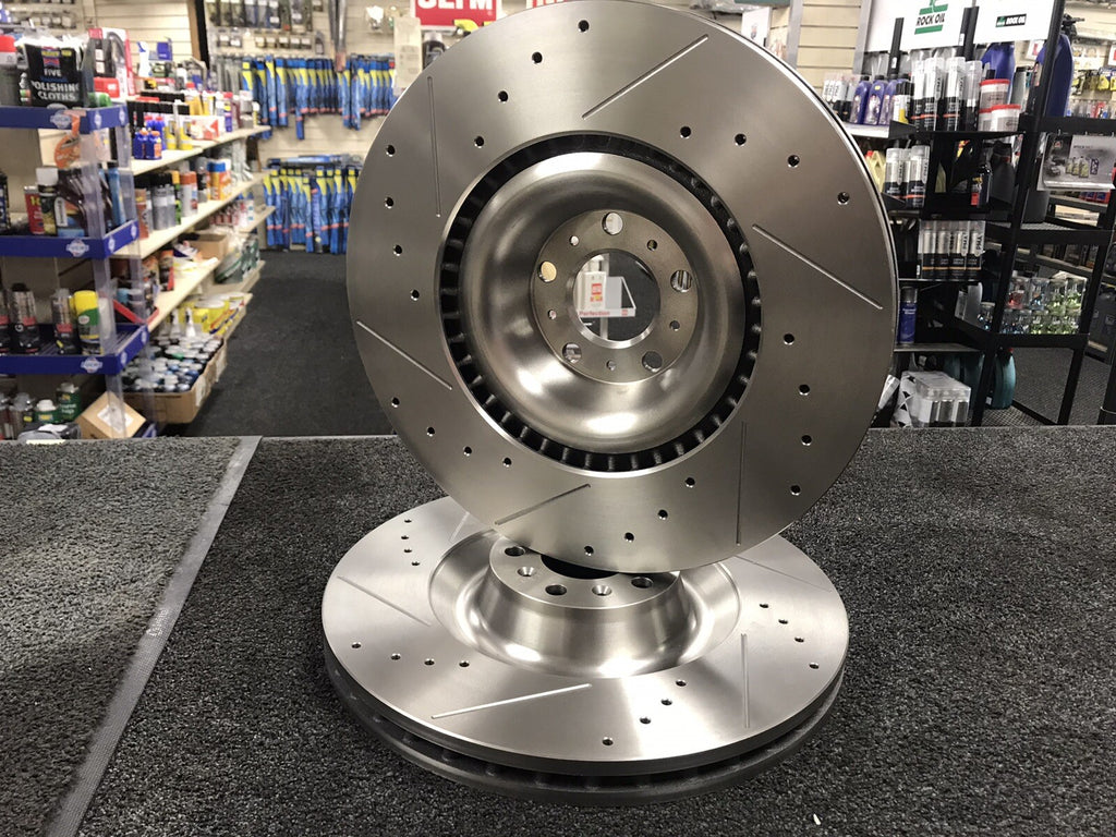 FRONT CROSS DRILLED PERFORMANCE BRAKE DISC 405mm FOR BENTLEY CONTINENTAL GT