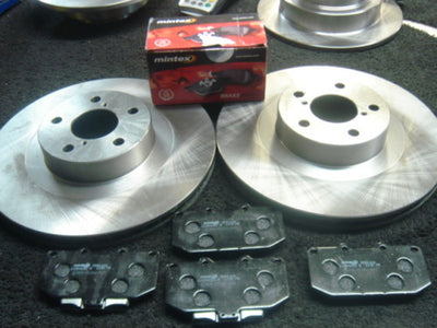 FOR SUBARU IMPRESS WRX TURBO CLASSIC 94-2000 BRAKE DISCS 295MM MINTEX PADS
