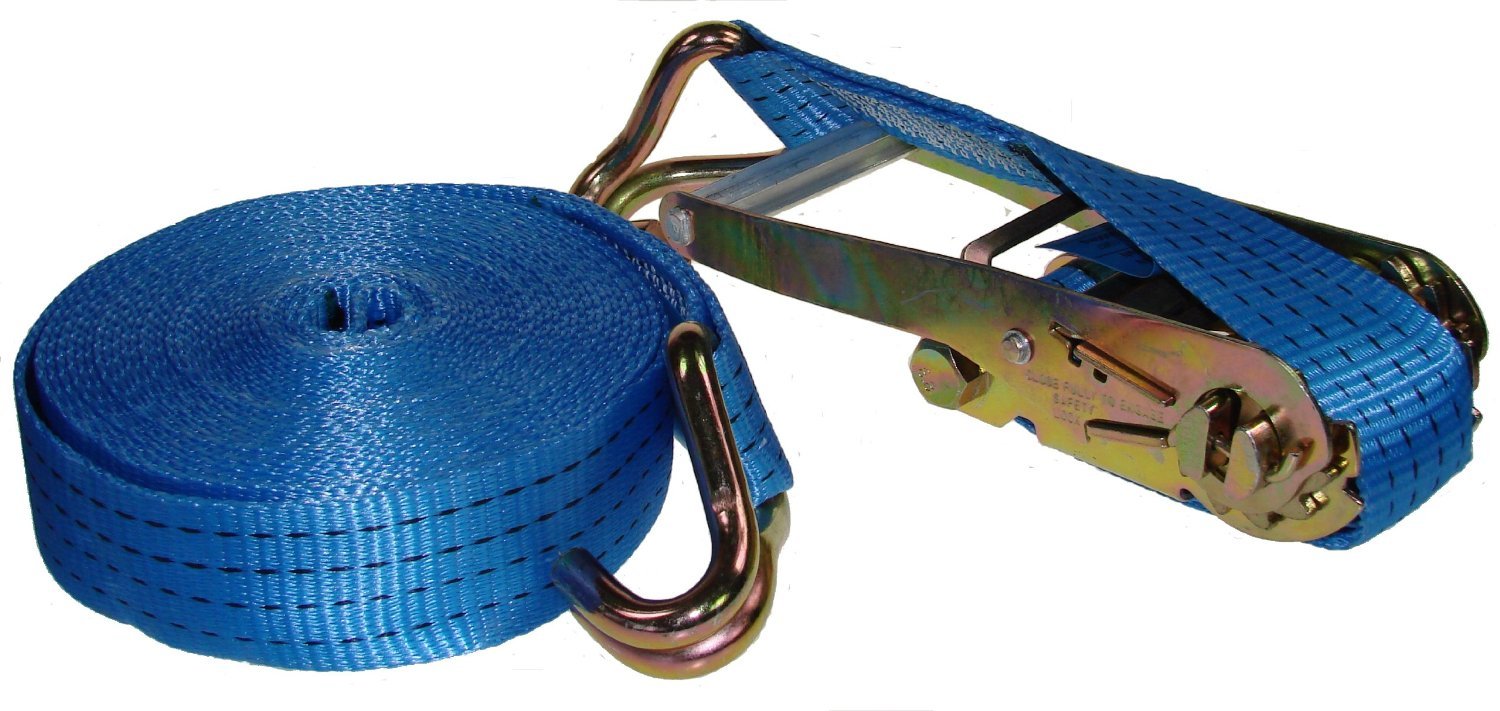 HEAVY DUTY RATCHET TIE DOWN STRAP & J HOOKS 8M X 50MM 5000KG 5TON MAX LOAD