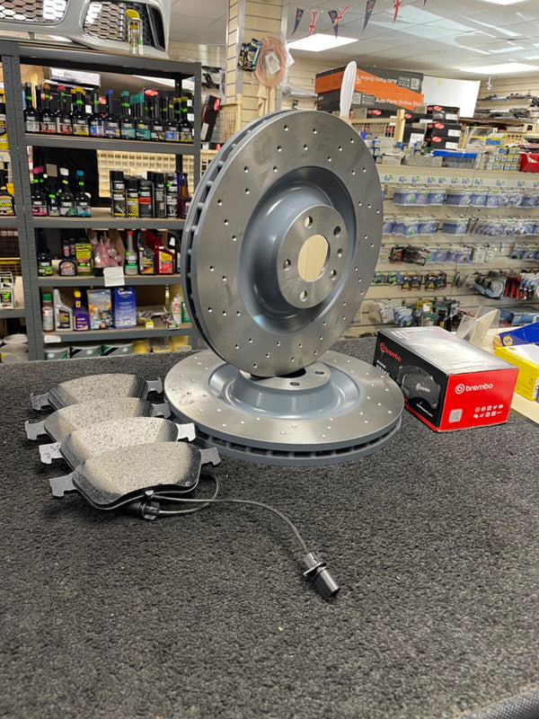 FOR AUDI S8 PERFORMANCE BRAKE DISC CROSS DRILLED FRONT  AND REAR SET