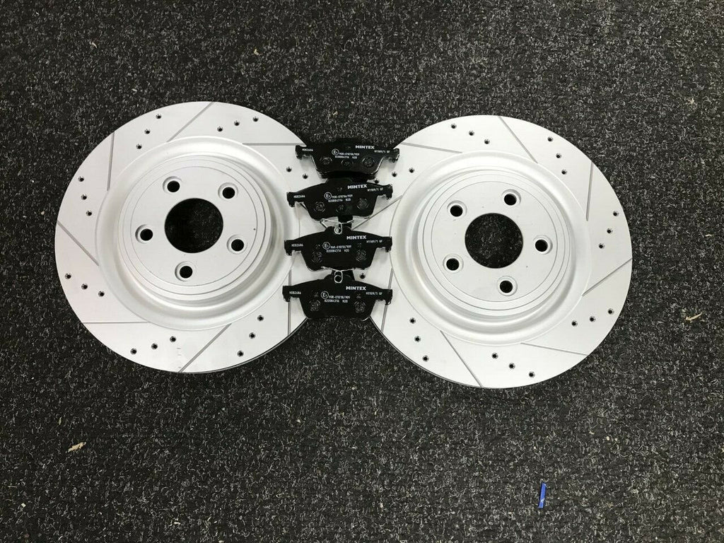 BRAKE DISC REAR CROSS DRILLED GROOVED FOR JAGUAR S TYPE 2.5 2.7D 3.0 326MM 