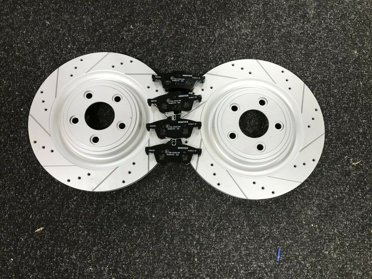 BRAKE DISC REAR CROSS DRILLED GROOVED FOR JAGUAR S TYPE 2.5 2.7D 3.0 326MM 