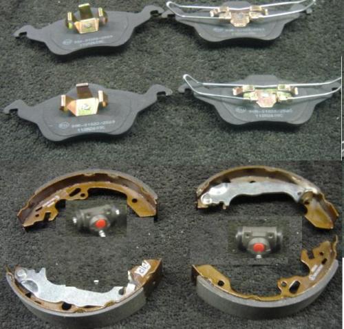 FOCUS 98>04 REAR BRAKE SHOES 2 BRAKE CYLINDERS & PADS