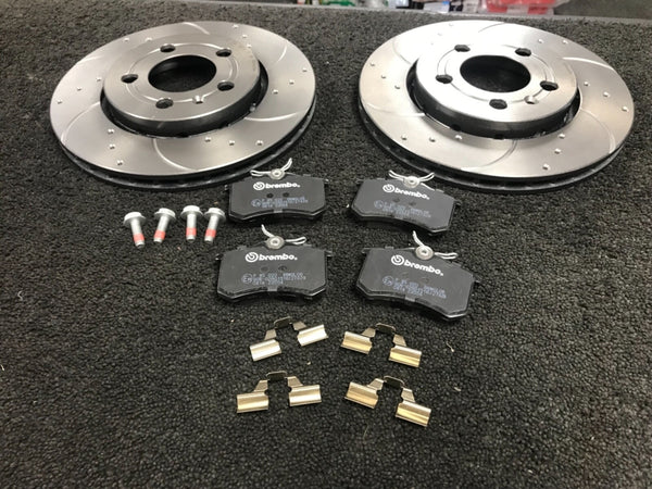 VW GOLF ANNIVERSARY  BRAKE DISC PADS  REAR BREMBO DRILLED GROOVED BRAKES