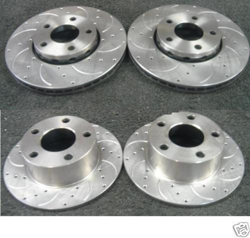 VW PASSAT 1.8 SPORT 1996-2000 BRAKE DISC DRILLED GROOVED BRAKE PADS FRONT REAR