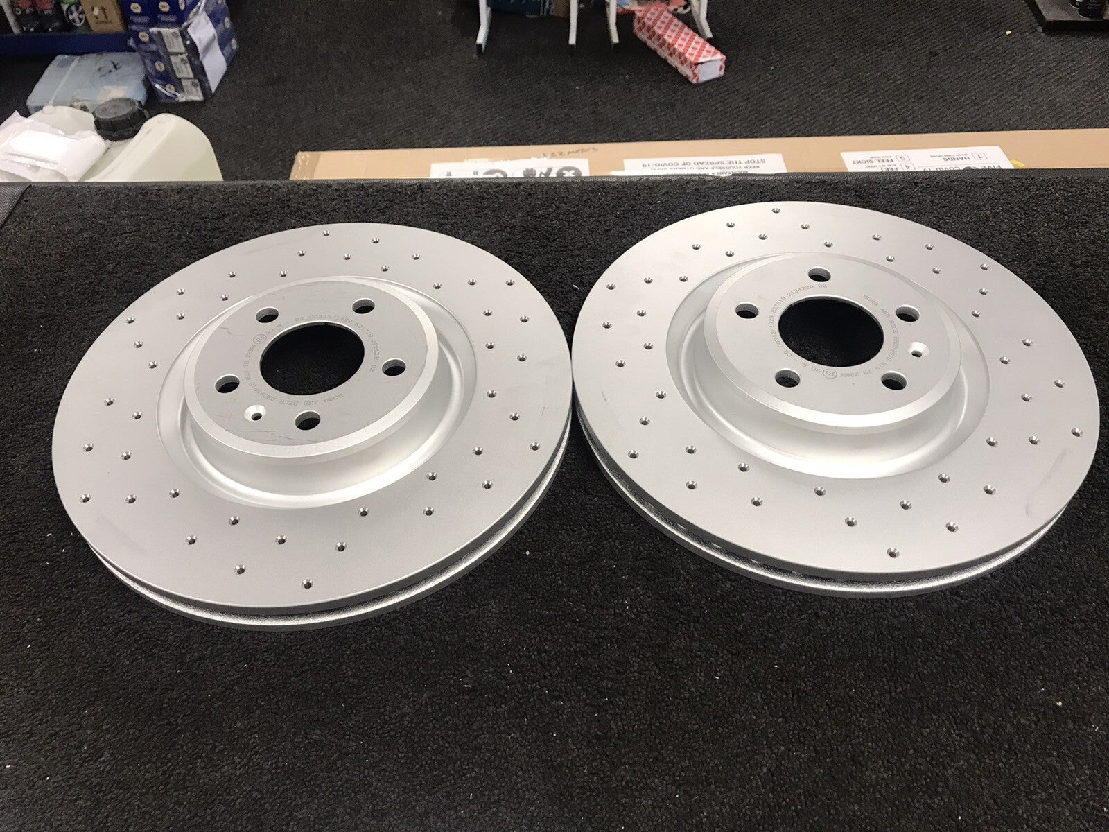 AUDI A4 A6 S4 A5 TFSI QUATTRO SLINE CROSS DRILLED BRAKE DISC FRONT 345MM 