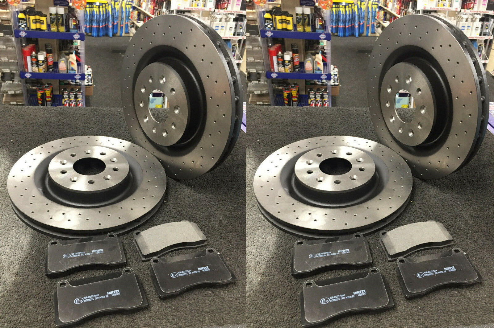 FOR JAGUAR XJR 4.0 1997-02 SUPERCHARGED CROSS DRILLED BRAKE DISC PADS FRONT REAR