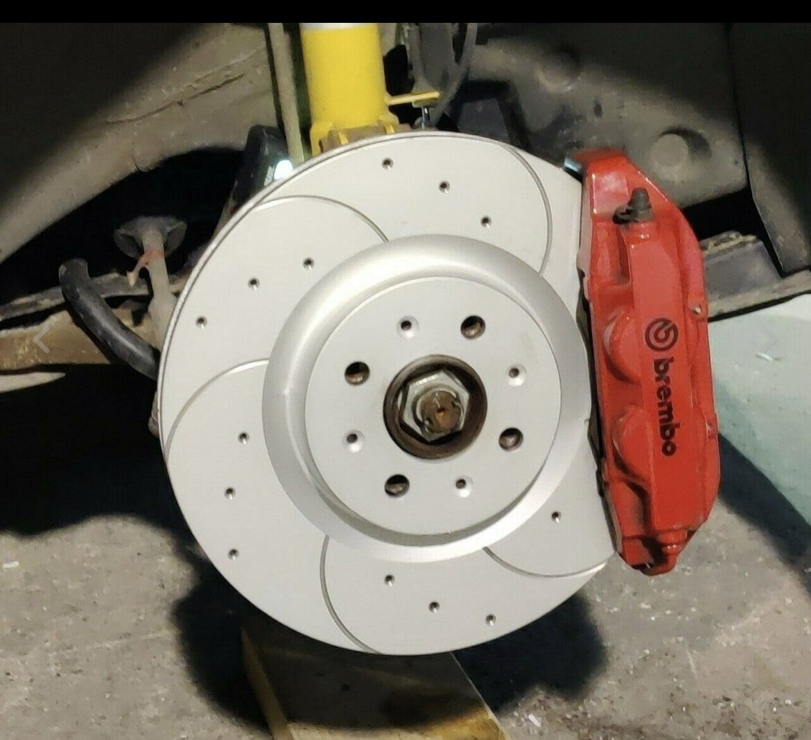 BRAKE DISC FRONT REAR DRILLED GROOVED MINTEX PAD FOR  FIAT 500 1.4i TURBO BREM
