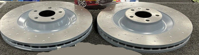 FOR AUDI S8 D3 PERFORMANCE BRAKE DISC DRILLED GROOVED FRONT PAIR 385MM DIAMETER