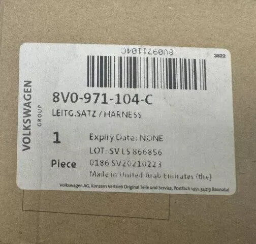 AUDI A3 SA3 RS3 2013-2016 REAR BUMPER WIRING LOOM 8V0971104C GENUINE