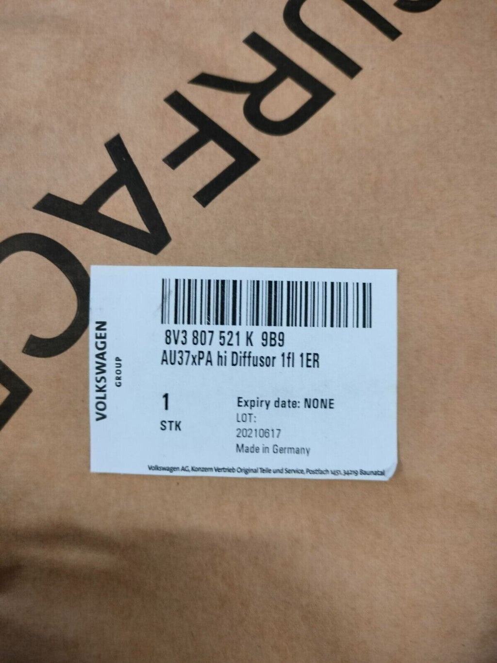 AUDI A3 S3 3 DOOR 2017-21 REAR BUMPER VALANCE SPOILER 8V3807521K9B9 GENUINE