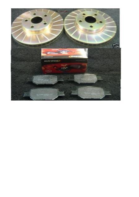 FOR TOYOTA CELICA 1.8VVTI 140 190 BHP FRONT GROOVED BRAKE DISC MINTEX BRAKE PADS