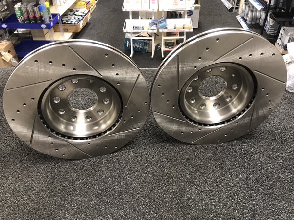 A3 SPORTBACK E-TRON  DRILLED GROOVED FRONT BRAKE DISC 312MM +  PADS