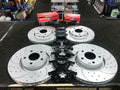 FOR AUDI A6 ALLROAD C6 3.0TDi DRILLED GROOVED FRONT REAR BRAKE DISCS PADS
