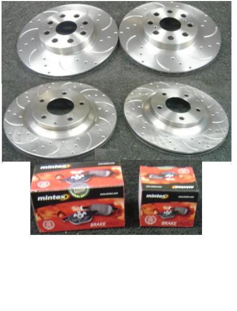FOR MR2 1.8VVTI MR-S ROADSTER DRILLED  GROOVED BRAKE DISC &BRAKE MINTEX PADS