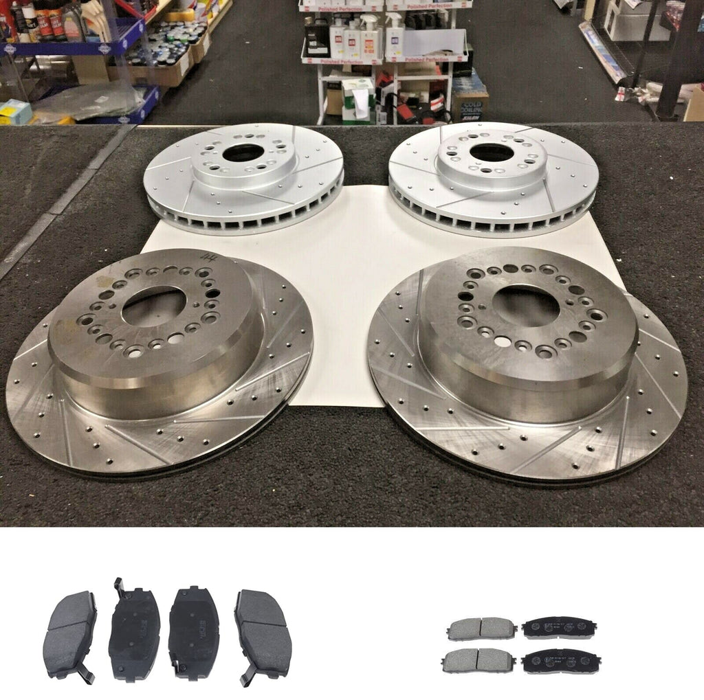 FOR TOYOTA SUPRA 3.0 MK3 MA70 FRONT REAR DRILLED GROOVED BRAKE DISCS AND PADS