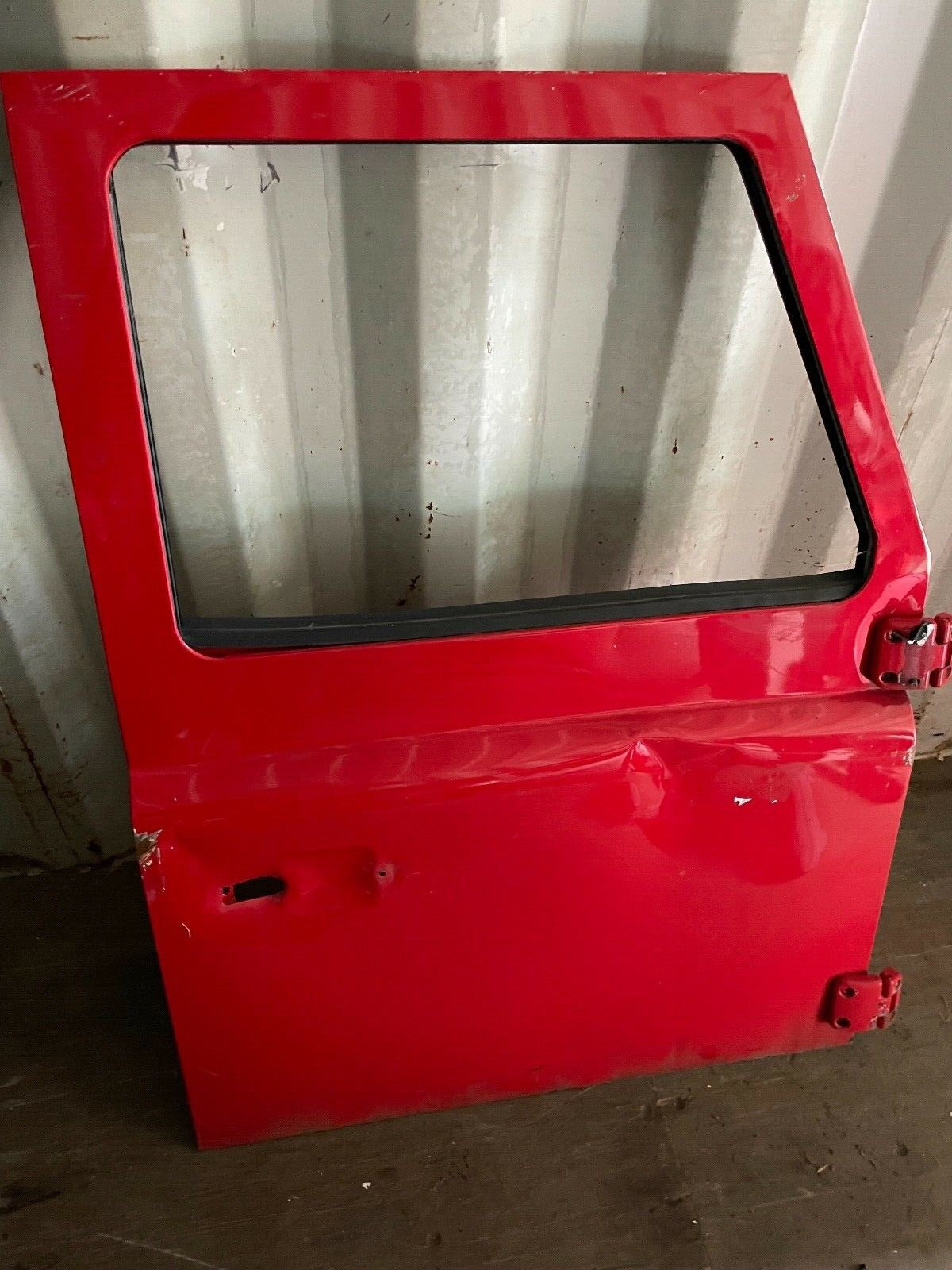 FRONT DOOR RH DRIVER SIDE LAND ROVER DEFENDER 90 110 TDCI TD5 RED ROUND TOP