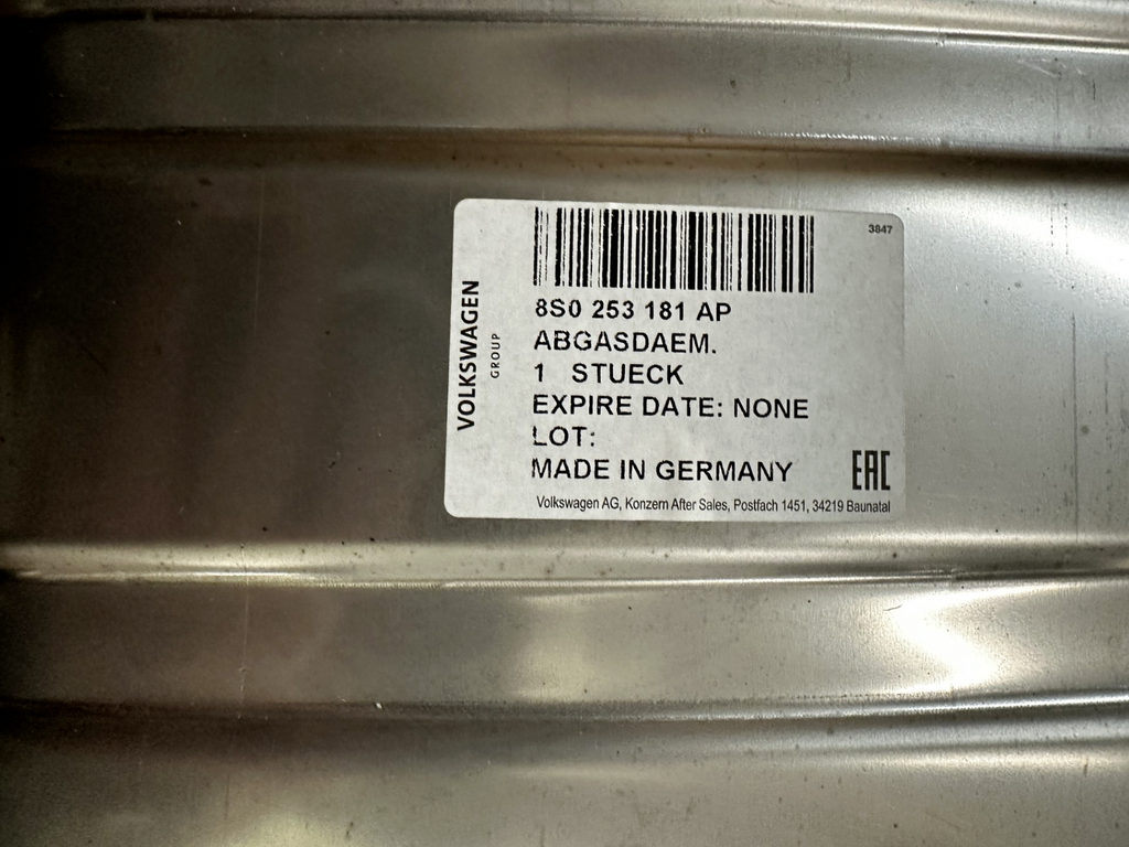 AUDI TTRS 2017ON EXHAUST PIPE SILENCER COMPLETE 8S0253181AP GENUINE BRAND NEW