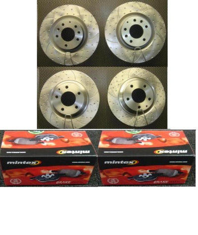 FOR MAZDA RX8 DIMPLED GROOVED BRAKE DISC MINTEX BRAKE PADS FRONT REAR