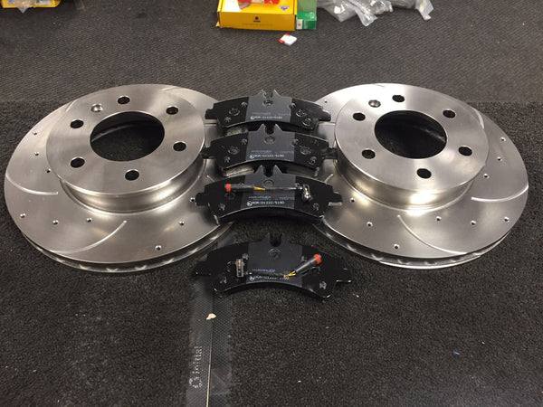 FOR MERCEDES SPRINTER CDi BlueTec CROSS DRILLED GROOVED BRAKE DISC BRAKE FRONT