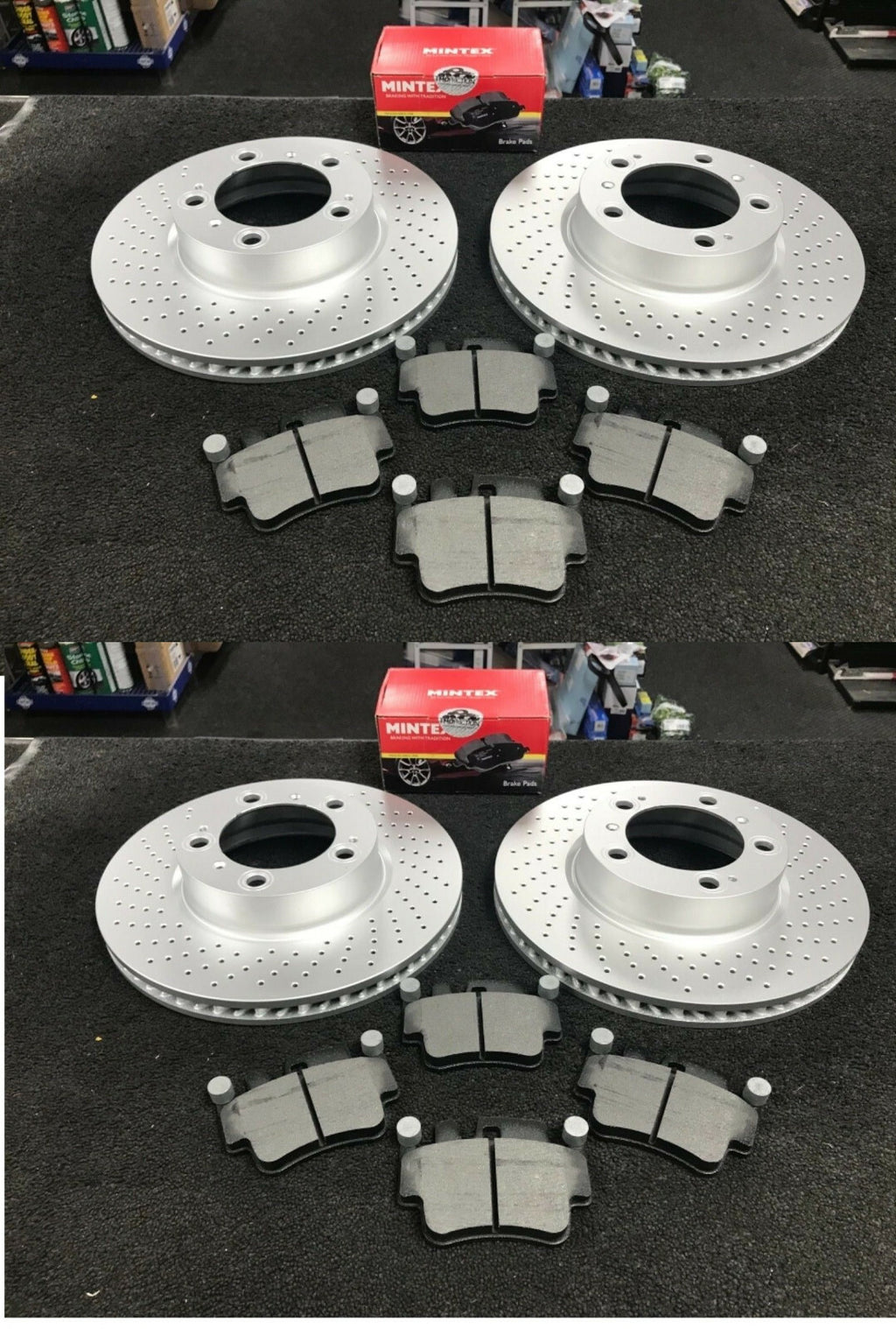 PORSCHE 911 BOXSTER 2.7 986 CAYMAN DRILLED BRAKE DISCS FRONT + REAR + PADS