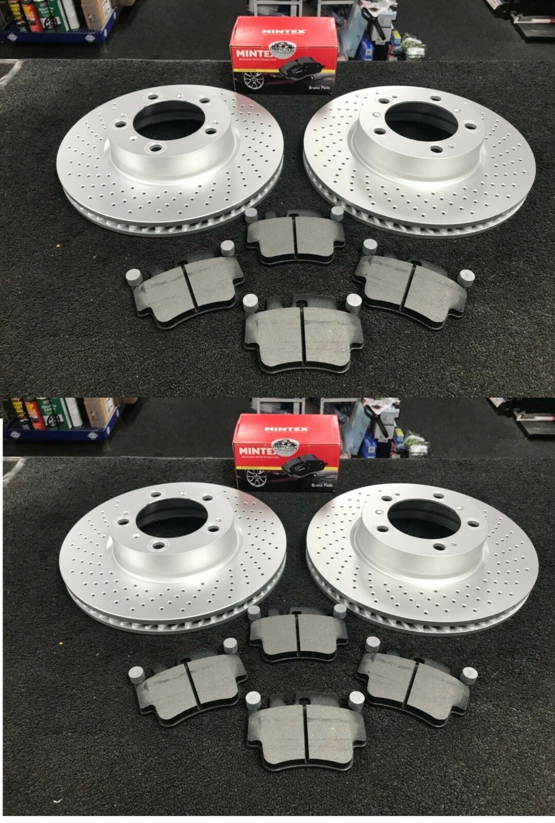 PORSCHE 911 BOXSTER 2.7 986 CAYMAN DRILLED BRAKE DISCS FRONT + REAR + PADS