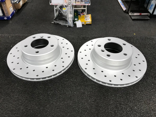 BMW E60 E61 520d 525d FRONT BRAKE DISC CROSS DRILLED 310MM