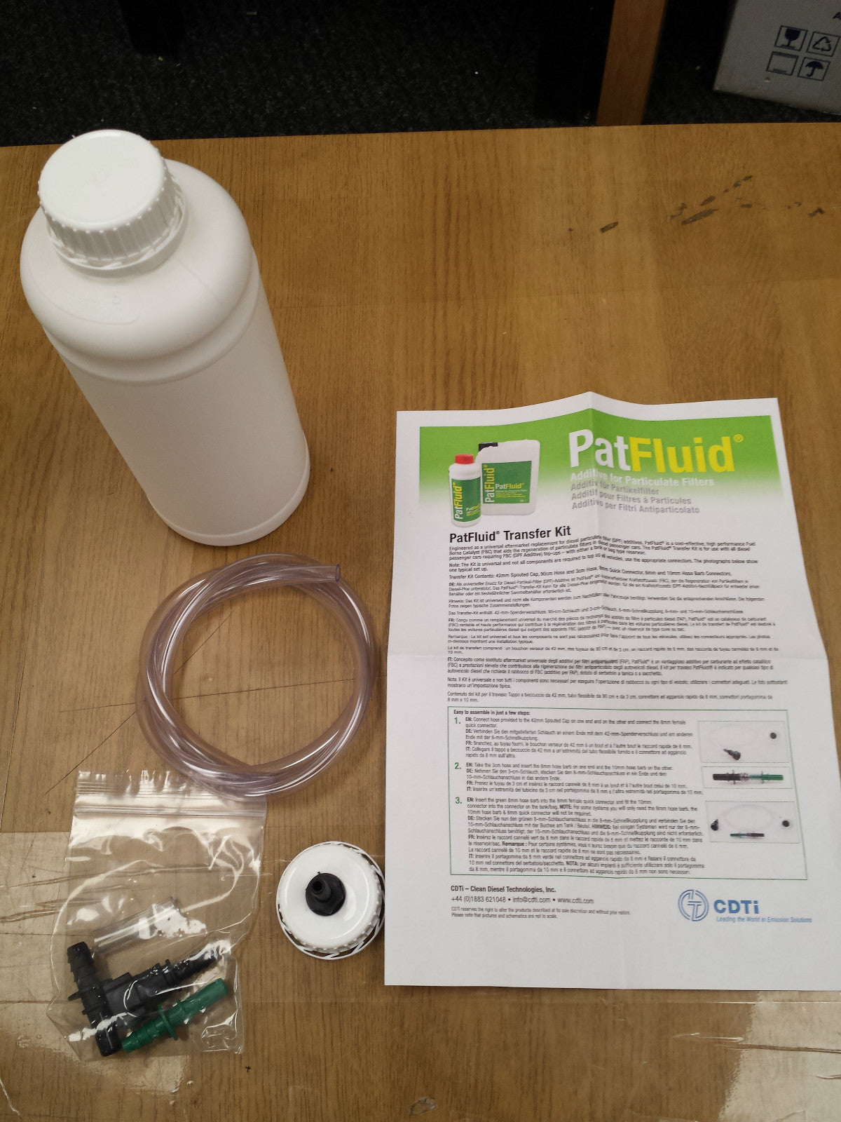PAT FLUID DPX 42 176 DPF FILTER CLEANER FILLER REFILL TRANSFER KIT EPMTY BOTTLE