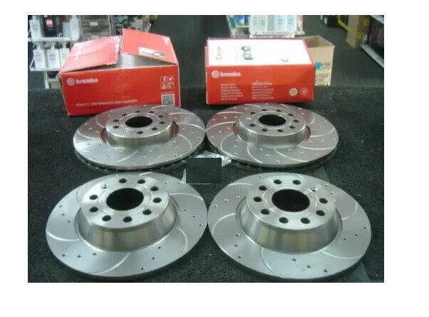 FOR TRANSPORTER T30 SPORTLI FRONT REAR BREMBO DRILLED GROOVED BRAKE DISCS & PADS