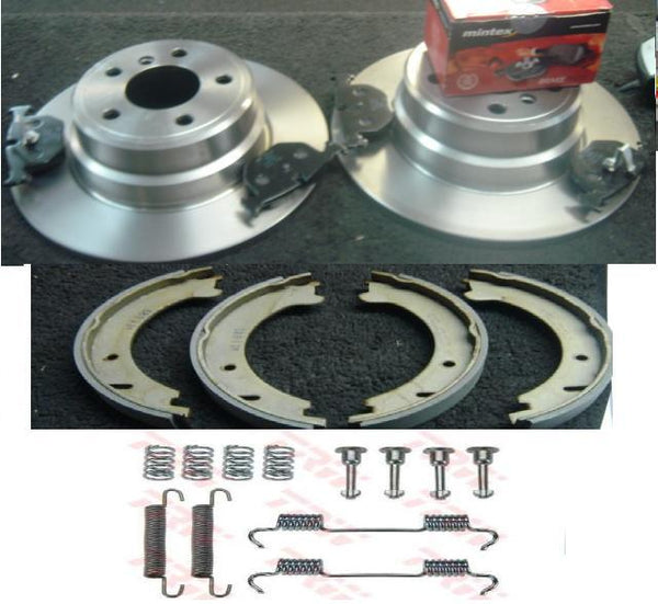BMW E36 316 318 320 323 325 328 MINTEX REAR BRAKE DISCS PADS HANDBRAKE SHOES
