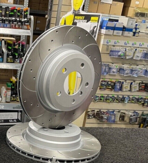 FOR VAUXHALL ASTRA J MK6 MERIVA MOKKA 2 REAR DRILLED BRAKE DISCS