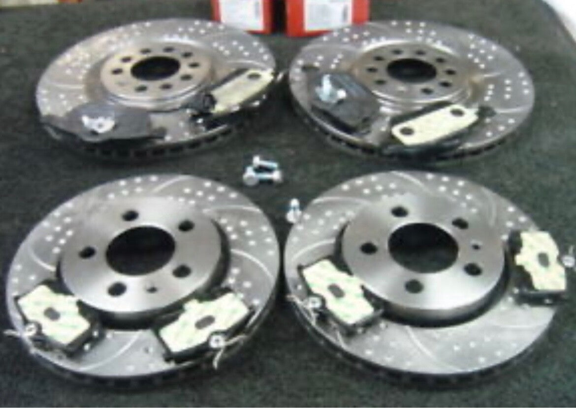 FOR BMW 330 330D 330Ci E46 BRAKE DISCS DIMPLED WITH PADS FRONT REAR