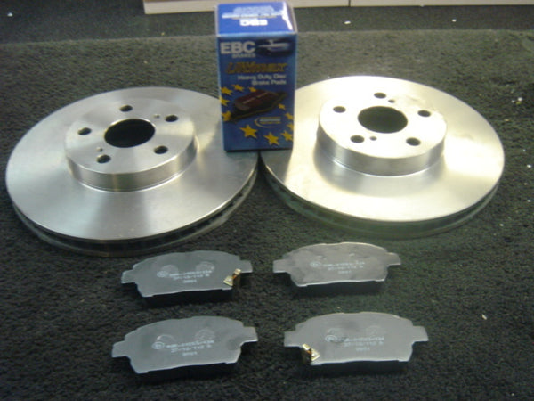 FOR TOYOTA CELICA VVTI 140 ZZT230 1ZZ-FE 1999-02 FRONT BRAKE DISC EBC BRAKE PAD