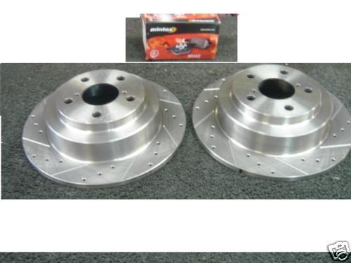 FOR FORESTER 2.0 TURBO DRILLED GROOVED REAR BRAKE DISC PAD