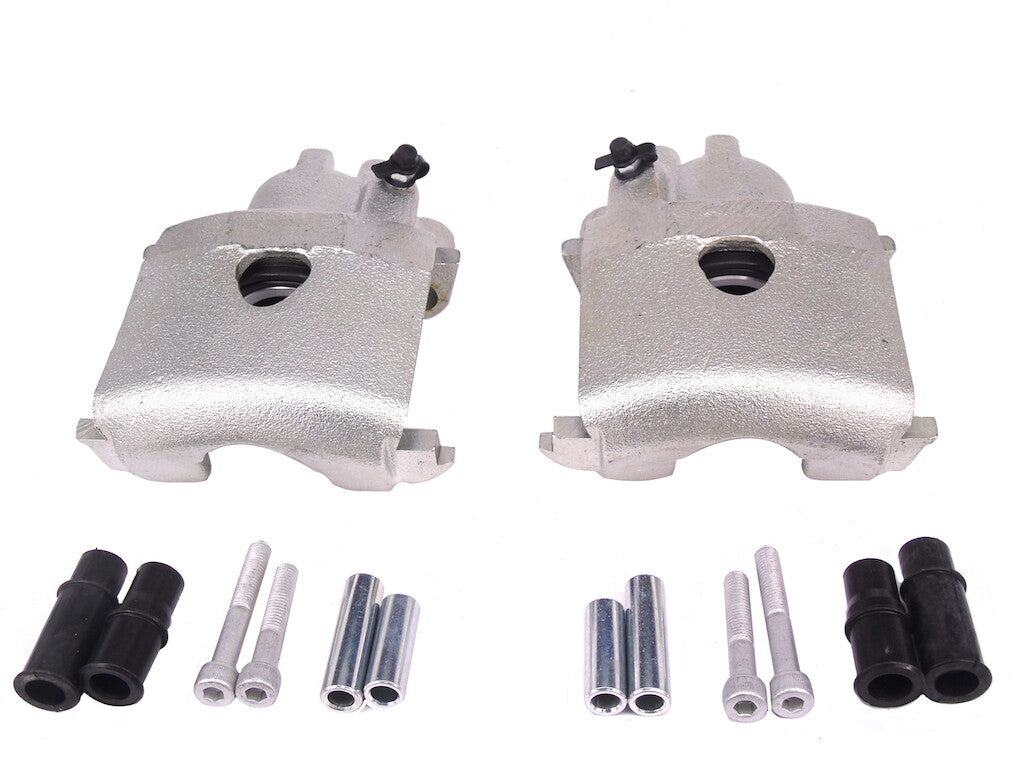 FRONT BRAKE CALIPERS PAIR + BRACKET SLIDER KIT  VW GOLF MK1 SOLID DISC